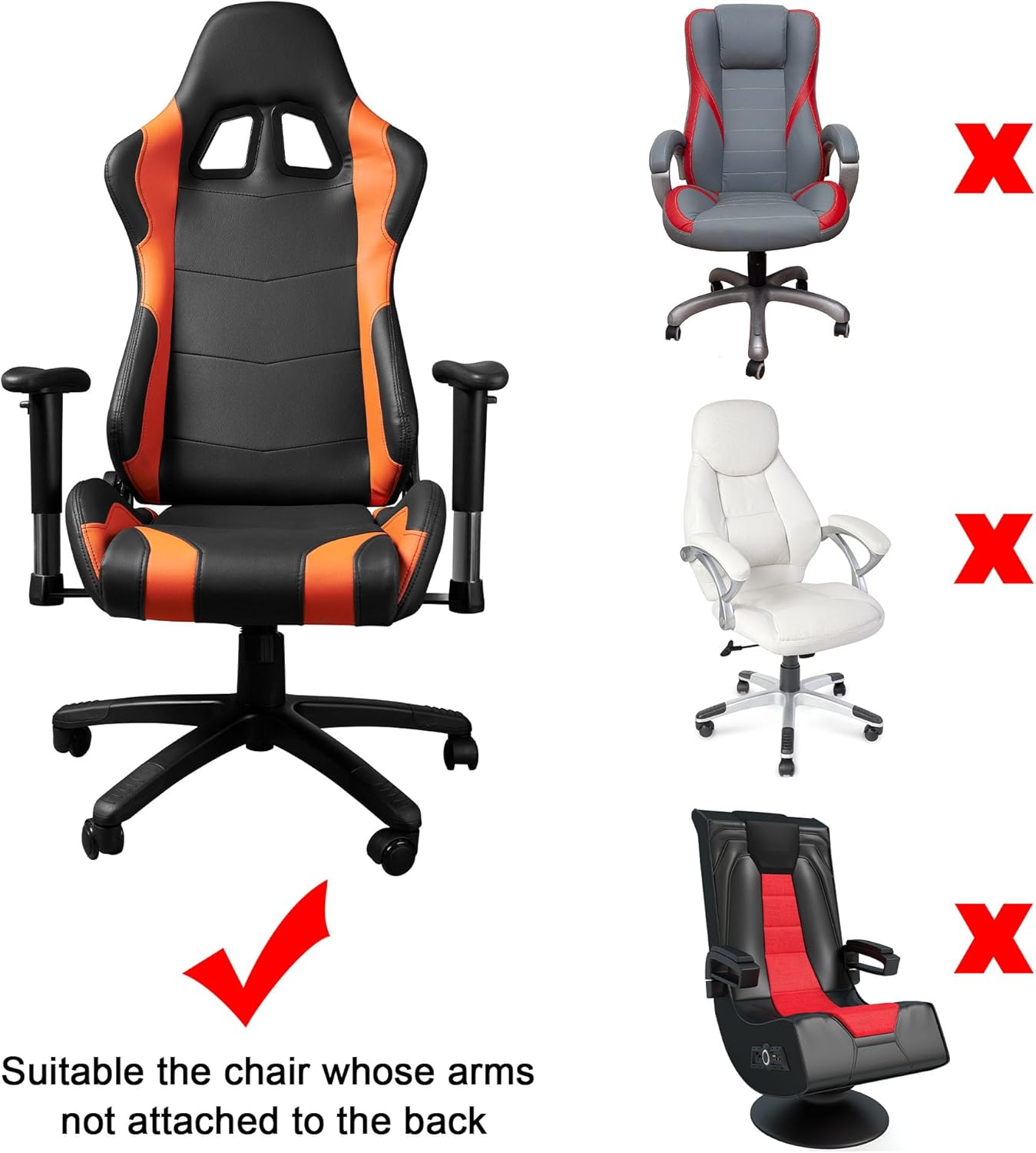 BIETYONE Gaming Chair Cover - Stretchable Ergonomic Slipcover for Cat Scratch Protection | Black