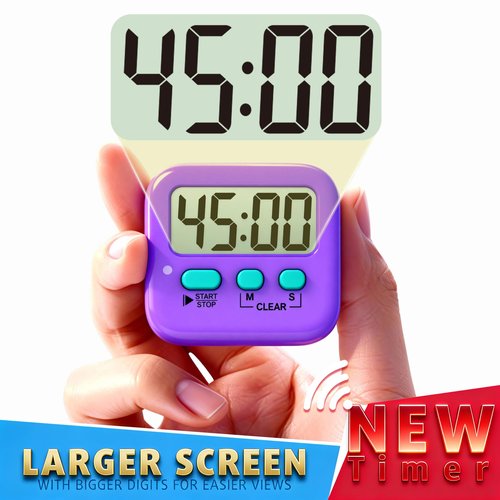 Antonki 2 Pack Digital Timer for Kids, Magnetic Countdown Kitchen Timers for Cooking, Egg, Classroom, Teacher, Exercise, Study, Oven - Battery Included