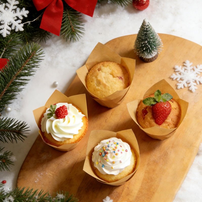 250Pcs Tulip Cupcake Liners,Parchment Paper Cupcake Liners,Muffin Liner for Baking in Standard Size,Cupcake Liner Paper for Party,Weeding,Birthday, Christmas,Valentines (Natural)