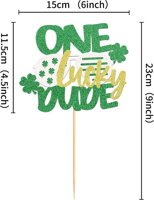 Ercadio St. Patrick's Day Cupcake Toppers - Green Glitter Shamrock Picks for Party Decor