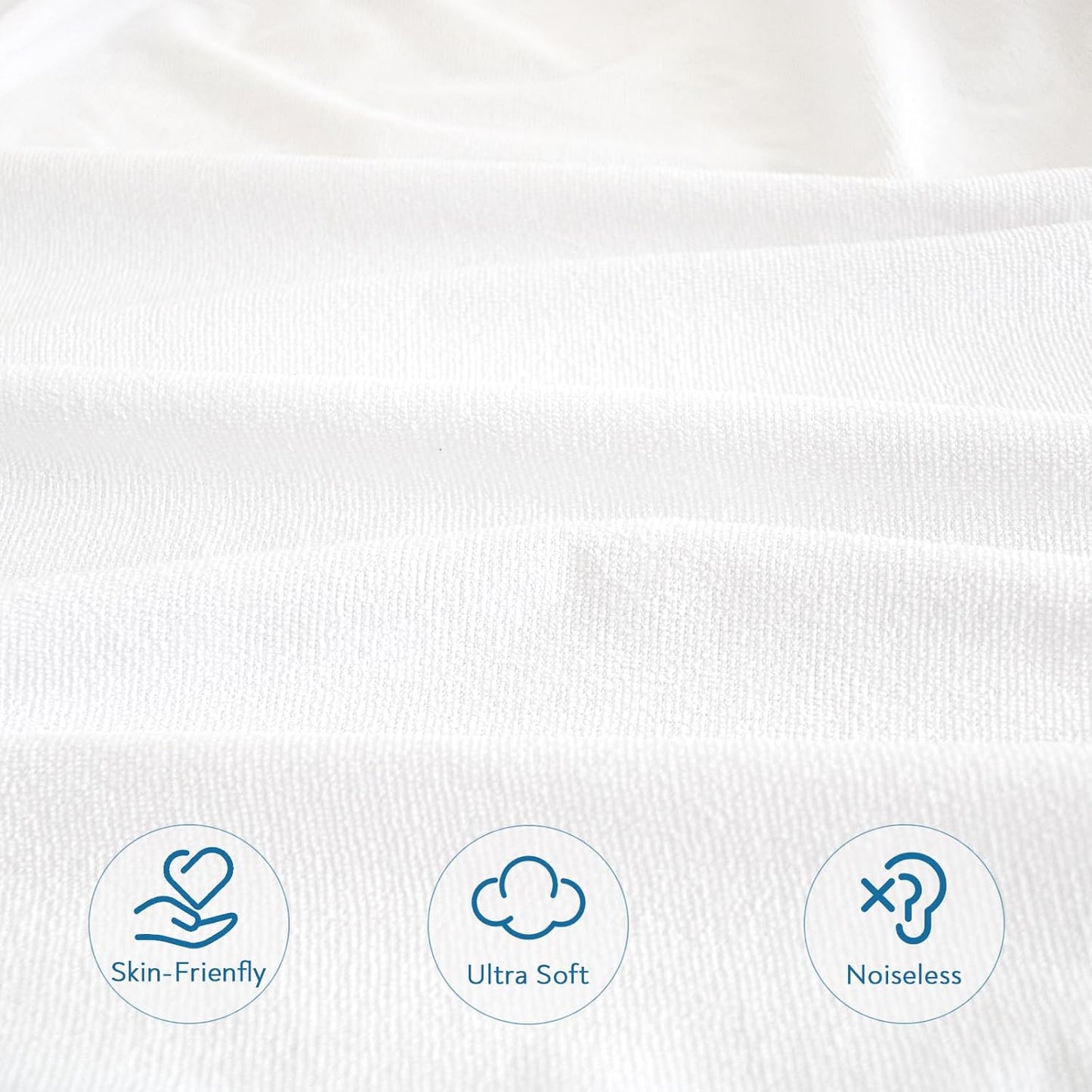 Skiennix Waterproof Terry Mattress Protector - Ultra Soft & Breathable Fitted Cover | 72''x75'' Up to 14'' Depth