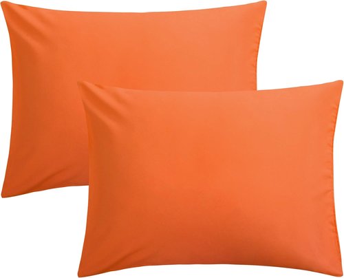 FLXXIE Pillow Cases - Soft Microfiber Standard Size Pillow Covers | Wrinkle & Stain Resistant, 2-Piece Set, 20x26, Orange