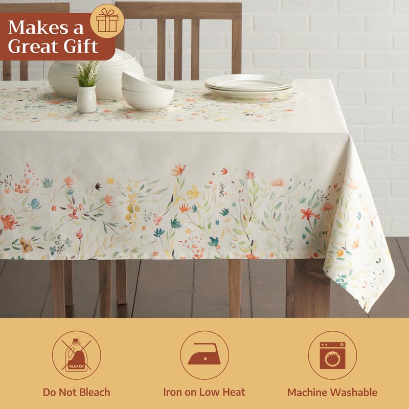 Maison d' Hermine Table Cloth Square Table 100% Cotton 54 x 54 Inches Tablecloth Reusable Decorative Everyday Use for Dining Room, Farmhouse, Home, Party, Festive & Wedding Spring Summer - Colmar