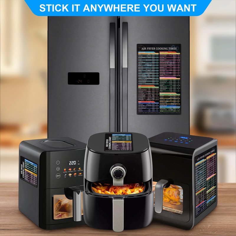 Air Fryer Cheat Sheet Magnetic Air Fryer Cooking Times Chart Magnet Cheat Sheet Set Air Fryer Accessories Cook Book Recipe Card Meat Temp Guide for Airfryer Oven Cooking Pot Kitchen Appliances 2 Pack