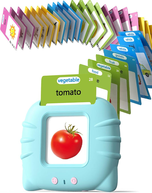 Airbition Talking Flash Cards - Montessori Language Learning Tool for Toddlers | 224 Words for Speech Development