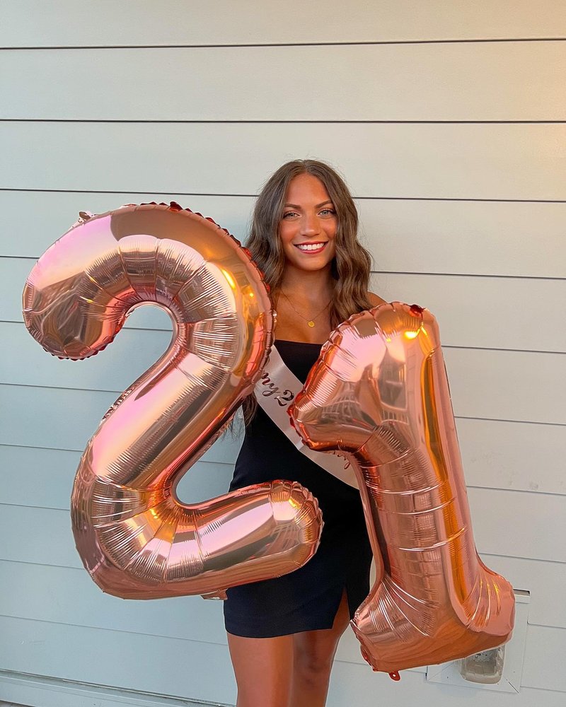 Rose Gold Number 21 Balloon 40 inch, 21 Number Balloons, 21st Birthday Decorations, 21 Year Old Women Men Rose Gold Party Supplies