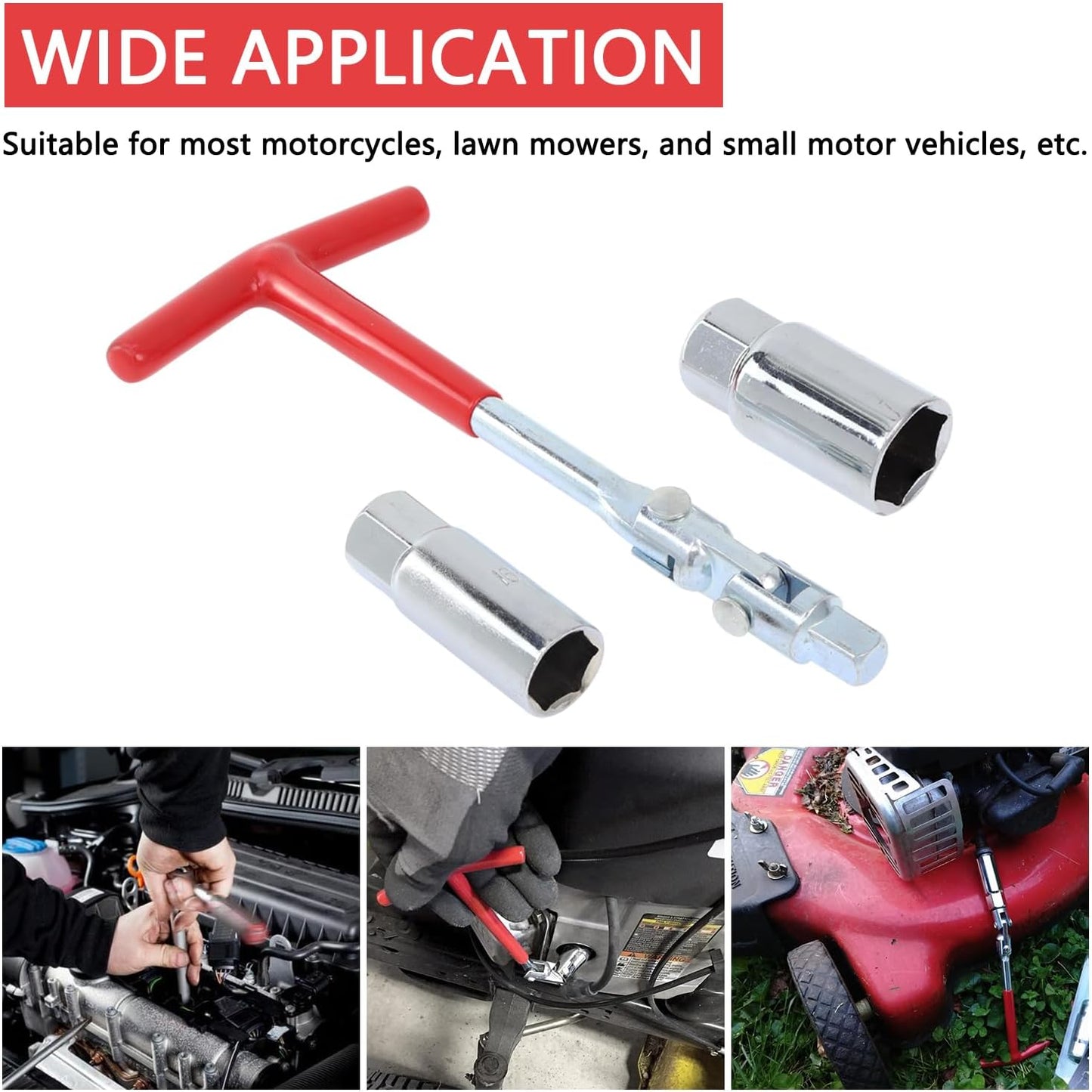 Skiennix Spark Plug Socket Wrench - T-Handle Design for 5/8" & 13/16" Sockets | Ideal for Motorcycles & Lawn Mowers