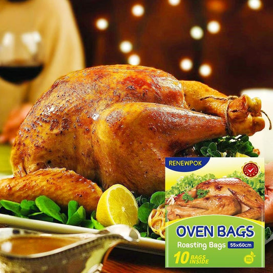 Turkey Oven Bags for Perfect Roasting - 21.7’’ x 23.6’’, Large Size Turkey Cooking Bags for Oven, Locks in Juices for Flavorful Turkey (10Bags)