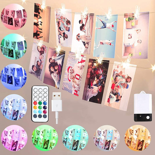 StarryEver LED Photo Clip String Lights - 16.4ft with 50 Color-Changing LEDs & Remote | Perfect for Teen Girls' Bedrooms