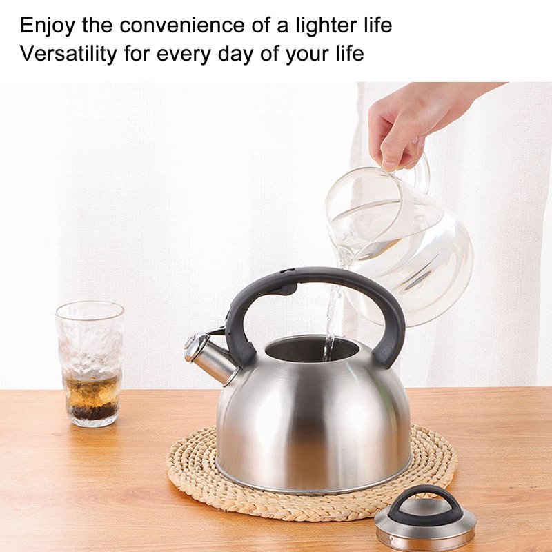Stainless Steel Whistling Tea Kettle, Fast Heating, Anti Scald Handle, Whistling Sound, 3L Capacity for Home Use