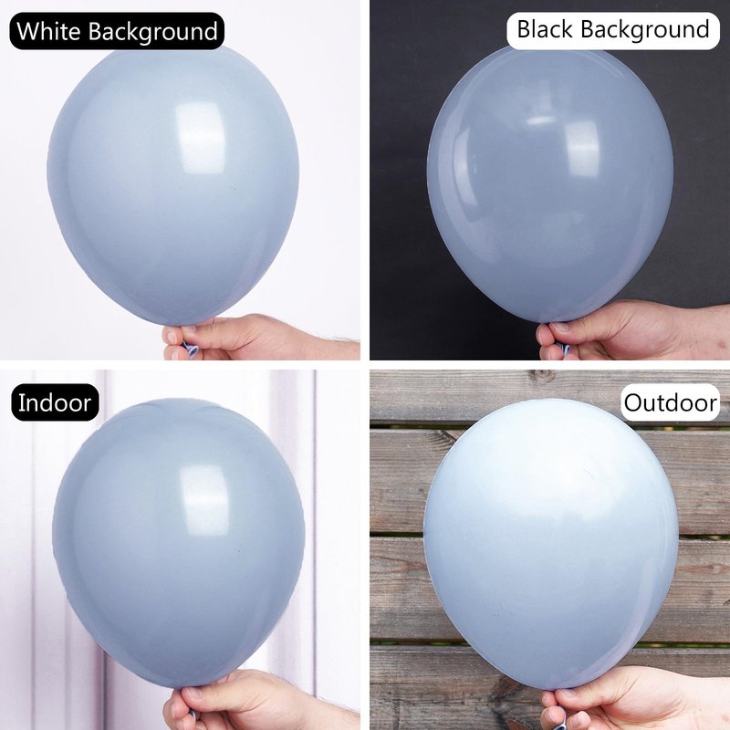 PartyWoo Dusty Blue Balloons 50pcs 12 Inch Boho Dusty Purple Muted Lavender Latex Helium Balloons for Boy Baby Shower Anniversary Bachelorette Graduation Engagement Birthday Party Decorations Blue-F16