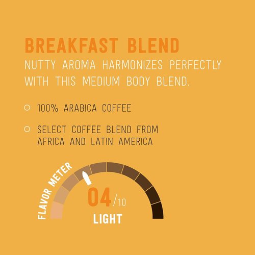 Happy Belly Light Roast Coffee Pods - Breakfast Blend for Keurig 2.0 | 24 Count