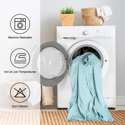 IVAPUPU Textured Linen Table Cloth for Rectangle Table - Light Blue Tablecloths Rectangular Waterproof Wrinkle Free Wipeable Dining Table Cover for Spring Wedding Birthday Kitchen Decor, 60 x 84 Inch