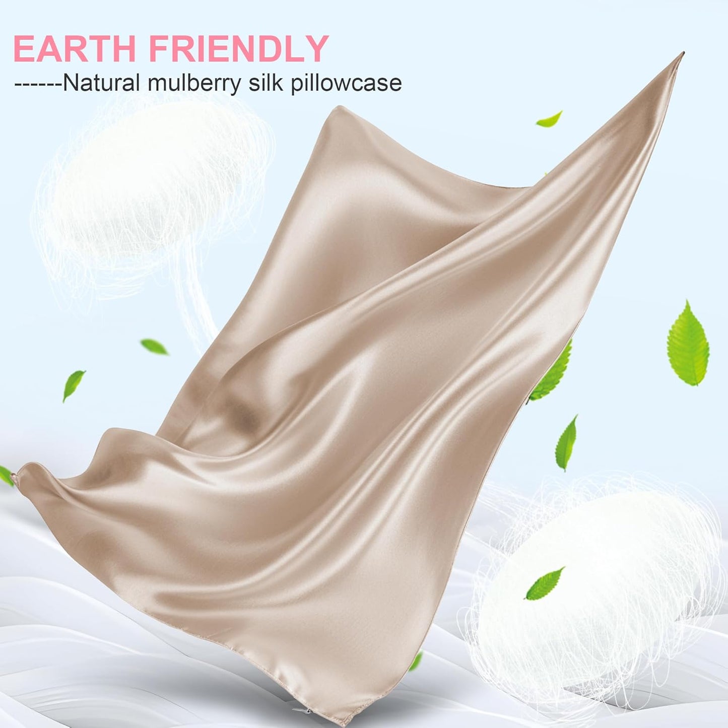 Skiennix Silk Pillowcase - King Size Mulberry Silk for Hair & Skin | Soft, Breathable Cooling Satin - Champagne