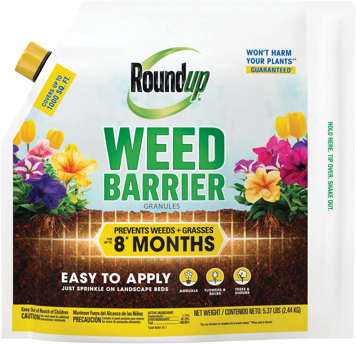 Roundup Weed Barrier Granules - Effective Weed Prevention Solution | 5.37 lbs.