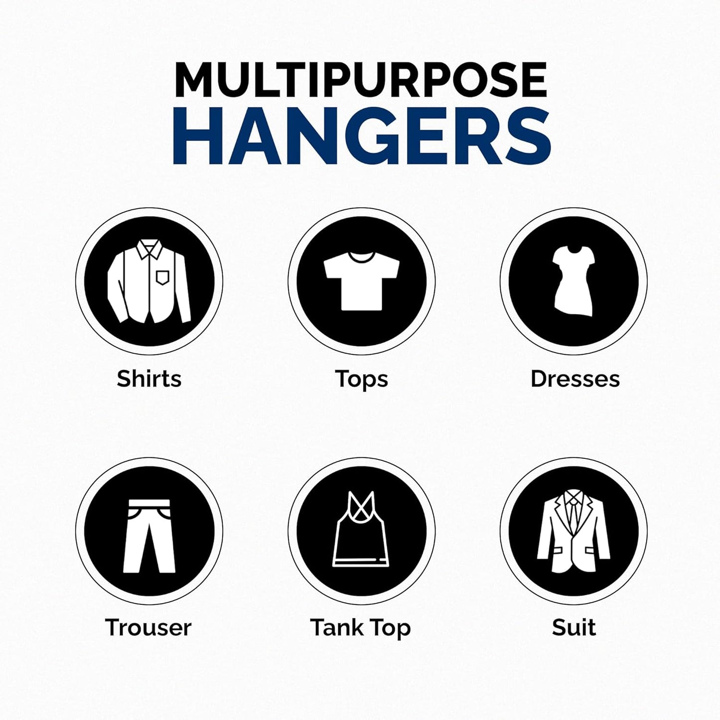 Super Heavy Duty Plastic Hangers - Made in USA | 24 Pack of White Heavyweight Hangers
