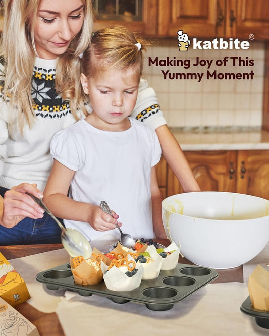 Katbite Tulip Cupcake Liners 200PCS, Muffin Baking Cups ProSmooth Brown