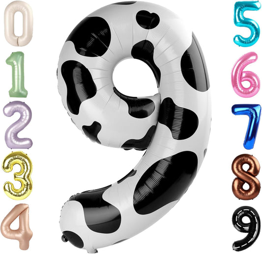 Skiennix 40-Inch Black & White Number 9 Balloon - Perfect for Birthdays, Weddings & Graduations