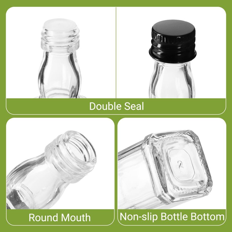 BPFY 12 Pack 3oz Glass Liquor Bottles with Lids, Empty Mini Alcohol Bottle, Small Whiskey Bottles for Cocktail, Tequila, Vodka, Wine