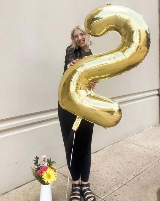 Light Gold Number 4 Balloon 40 Inch, 4th Birthday Party Decorations for Children, Giant 4 Foil Balloon for Party Supplies