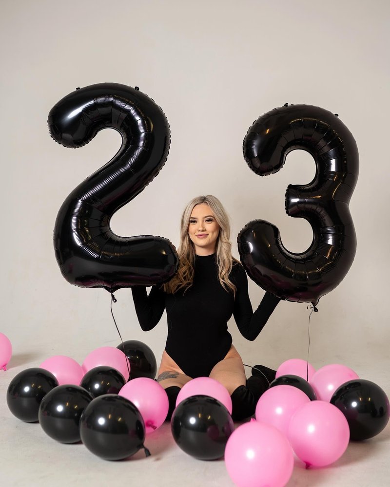 Black Number 16 Balloon 40 inch, 16 Number Balloons, 16th Black Birthday Decorations, 16 Year Old Girls Boys Party Supplies