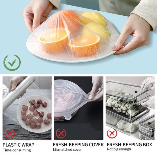 Homelove 200pcs Bowl Covers Bread Proofing - Plastic Wrap for Food Sourdough Bread Baking Rising Elastic Reusable Plate Covers Outdoor Food Fresh Keeping Bags Shower Cap Hair Deep Conditioning