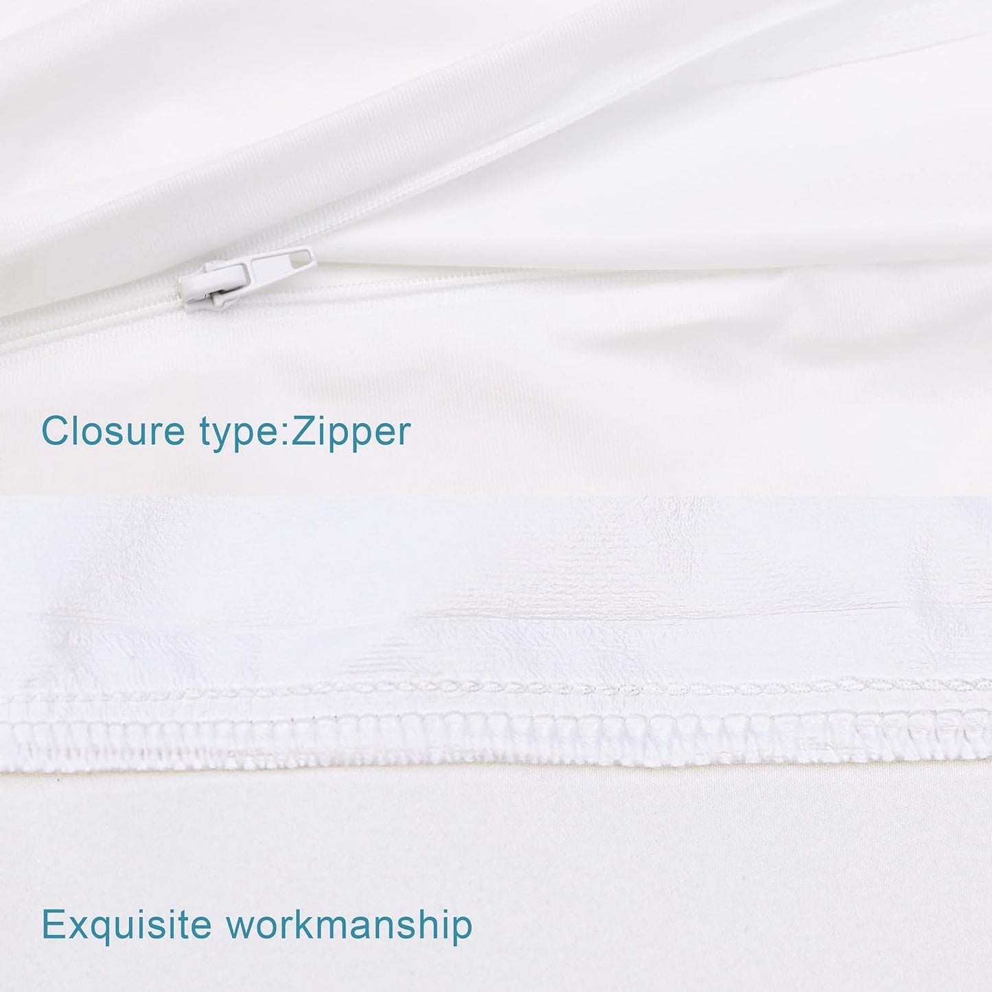NTBAY Waterproof King Pillow Protectors - Super Soft & Quiet Zip Design | 20x36 Inches, Pure White (4 Pack)