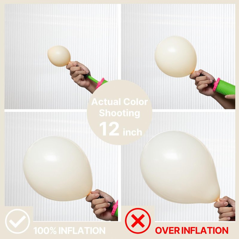PartyWoo Beige Balloons 101pcs 12 Inch Cream Ivory White Balloons for Wedding Baby Shower Birthday Bridal Shower Graduation Engagement Easter Anniversary Tea Boho Party Decorations White-Q08