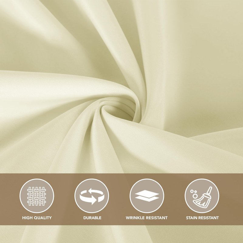 sancua Rectangle Tablecloths for 8 Foot Tables, 6 Pack - Washable Polyester Fabric Table Cloth for Wedding Party, Birthday, Banquet Reception, 60x120 Inch, Beige