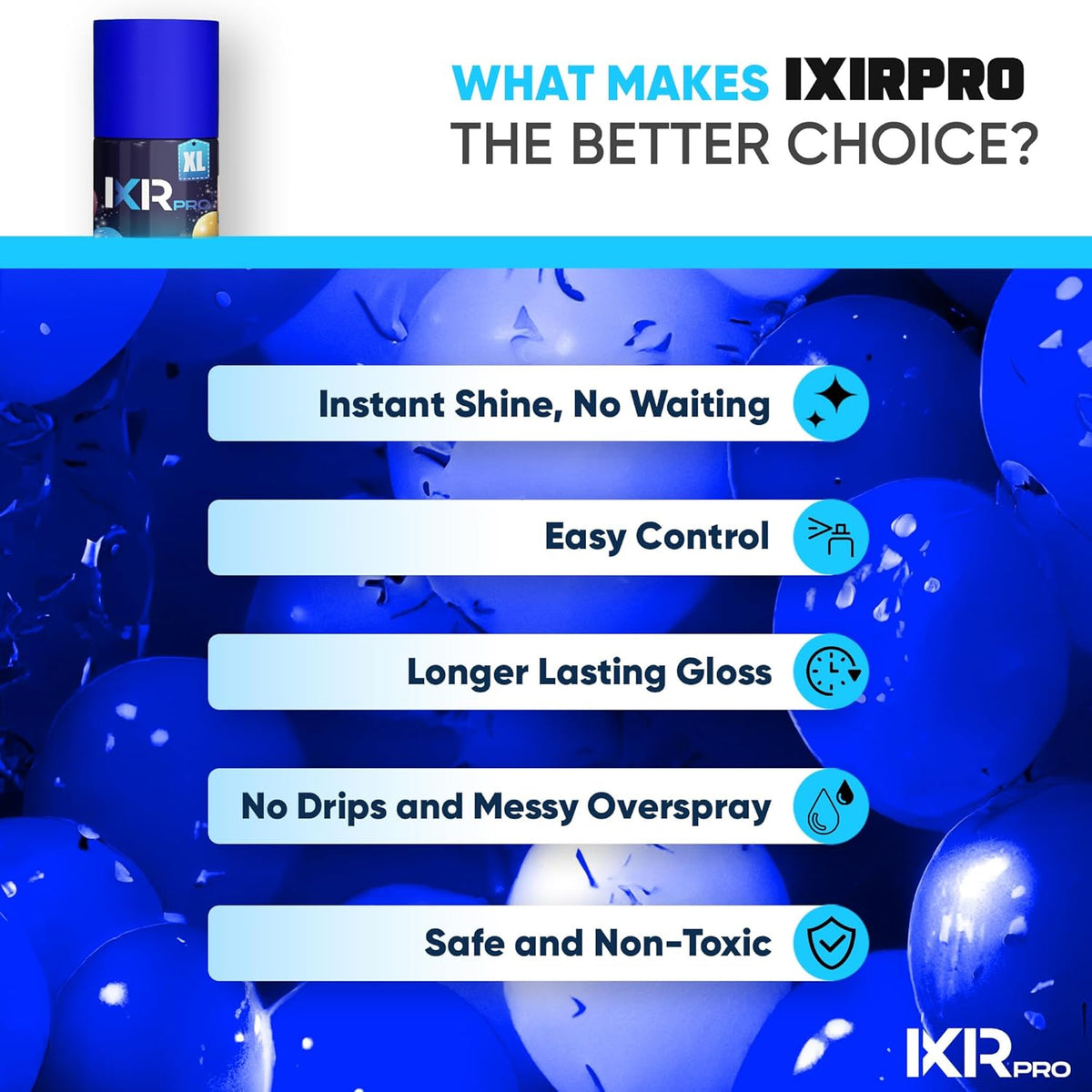 **ixirpro Balloon Shine Spray - Instant High Gloss Finish for Party Decorations | 2 x 16.9 oz**
