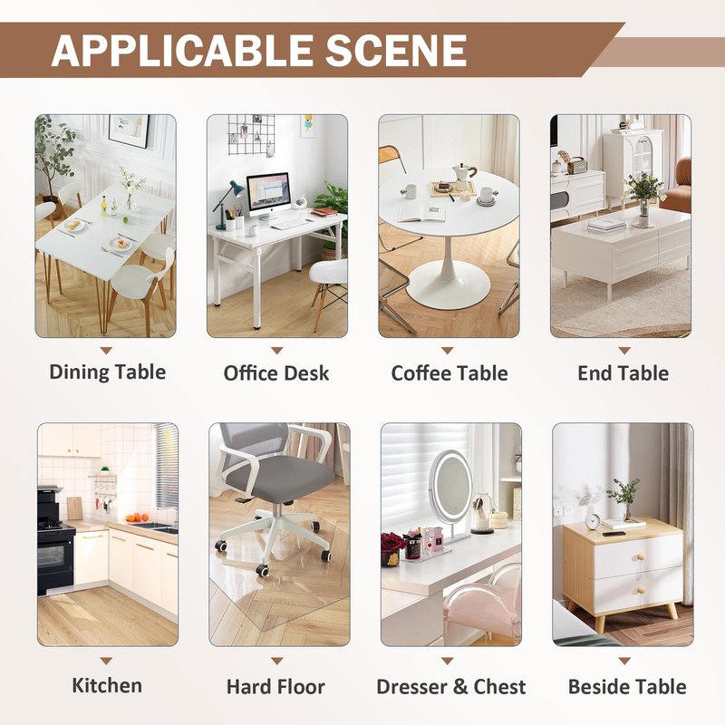 LovePads Clear Desk Mat 12 x 24 Inch, 1.5mm Thick Clear Table Protector, Waterproof Plastic Table Cover Protector, PVC Desk Protector Mat, Vinyl Desk Cover for Desktop, Coffee & Dining Table