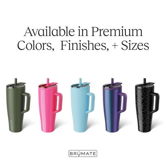BrüMate Era Flip 40oz Tumbler with 100% Leakproof Covered Straw Lid | Hygienic Covered Straw | Insulated Stainless Steel Water Bottle with Handle | Cup Holder Friendly | BPA-Free (Glacier)