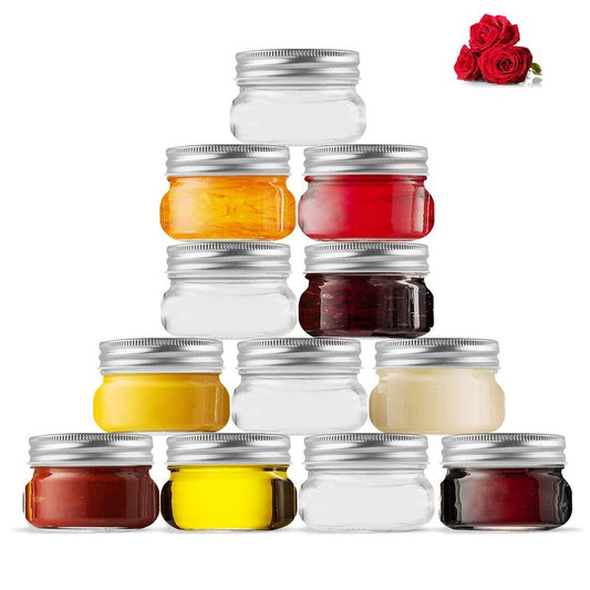 LovoIn Canning Jars - 12 Pack Small Mason Jars 4 oz Glass Canning Jars with Lids for Jam, Honey and Spice, Wedding Favors, Shower Favors1