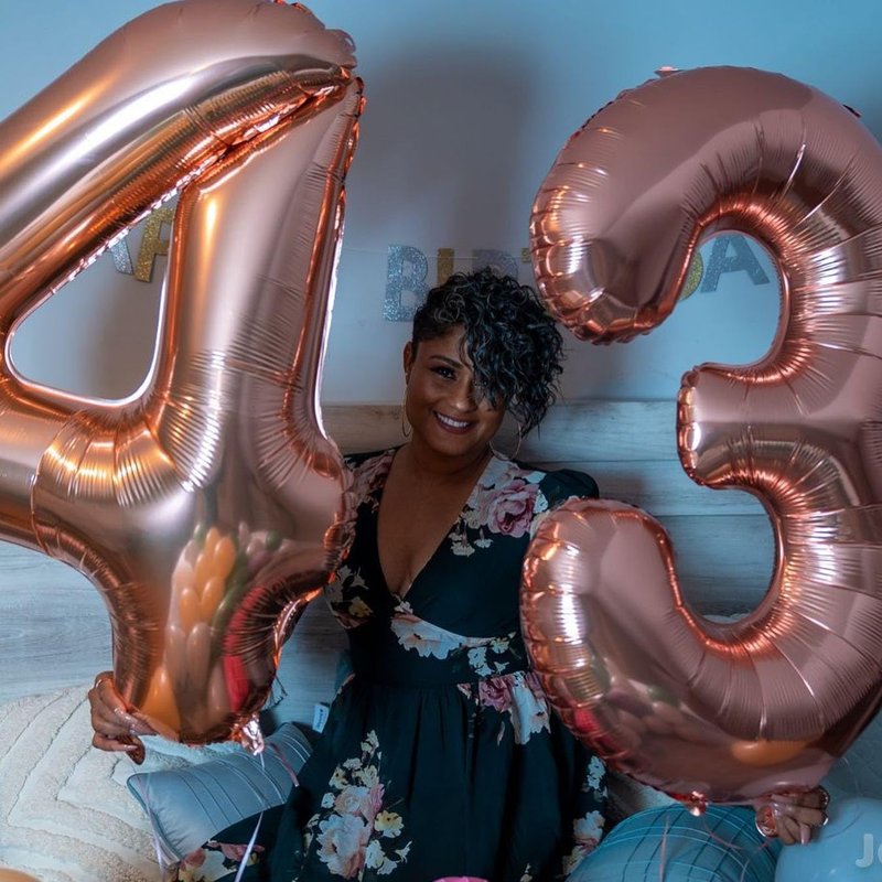 Rose Gold 4 Balloon, Number Balloons 40 Inch, 4th Birthday Decorations for Girls Boys, Four Large Numbers for Party Decor, Number 4 Balloon