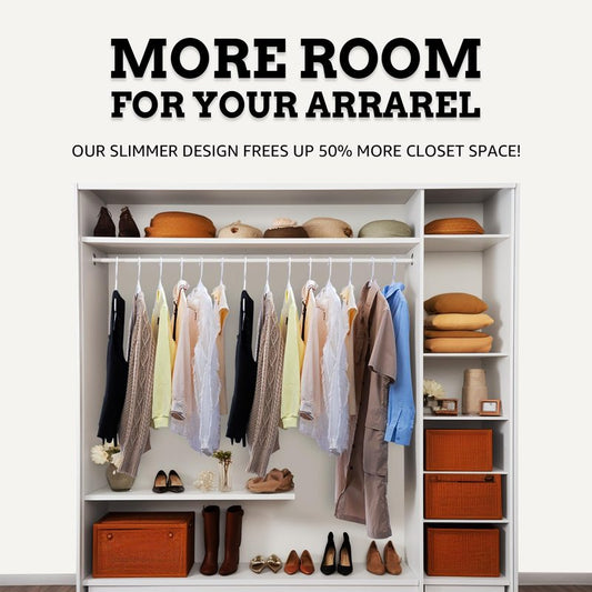 Our Modern Space 100 Pack Adult Plastic Hanger for Shirt Pants Coats Dresses Skirts Suits Jackets - Standard Thick Coat Hanger - Sturdy & Durable Design with Shoulder Grooves Hook - White