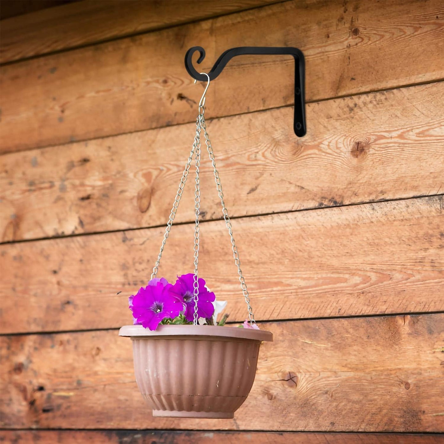 Skiennix Heavy Duty Plant Hangers - 2 Pack Black Metal Wall Hooks for Outdoor & Indoor Use