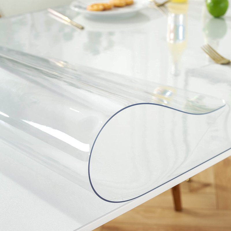 LovePads Clear Table Cover Protector 44 x 60 Inch, 1.5mm Thick Plastic Table Cover, Table Protector for Dining Room Table, Waterproof Vinyl Tablecloth Table Pad Mat for Kitchen, Dresser, Writing Desk