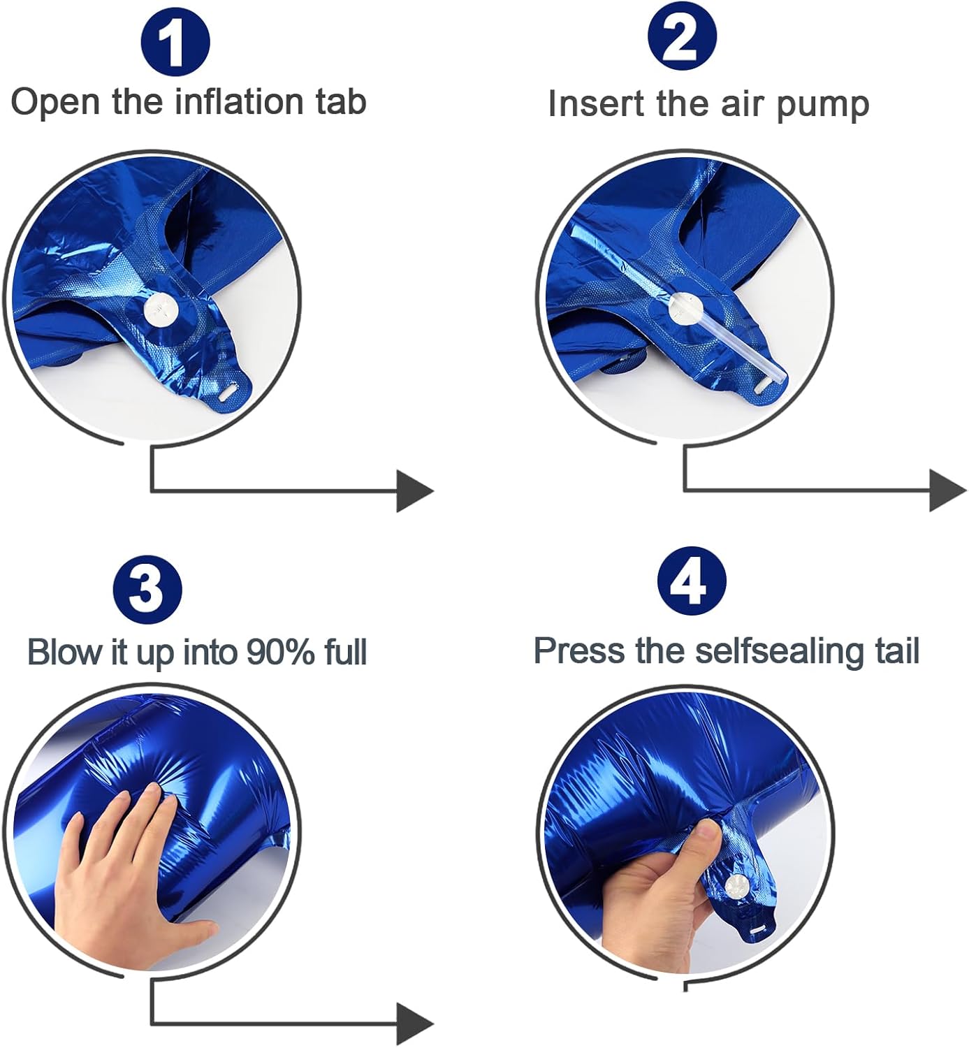 Number 3 Balloon by Night Blue - 40 Inch for 3rd Birthday Celebration | Perfect for Kids & Adults