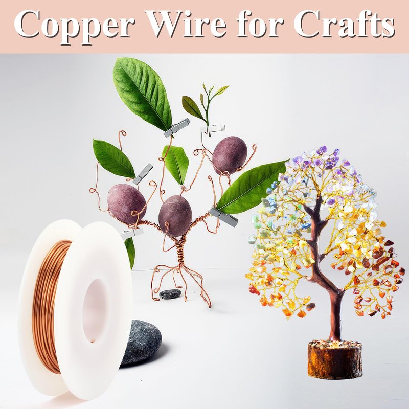 Opvixi Copper Wire, 18 Gauge 60 FT 99.9% Pure Copper Wire for Jewelry Making, Electroculture, Gardening, Beading, Plants, Crafts, Science Projects, DIY Artwork