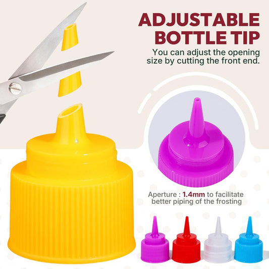 YGDZ Cookie Decorating Kit, Icing Bottle, Squeeze Writer Bottles (1 and 2 Ounce), Brush for Cake Decorating, Cookie Scribe Needle, Food Coloring Tools, Icing Cookie Supplies
