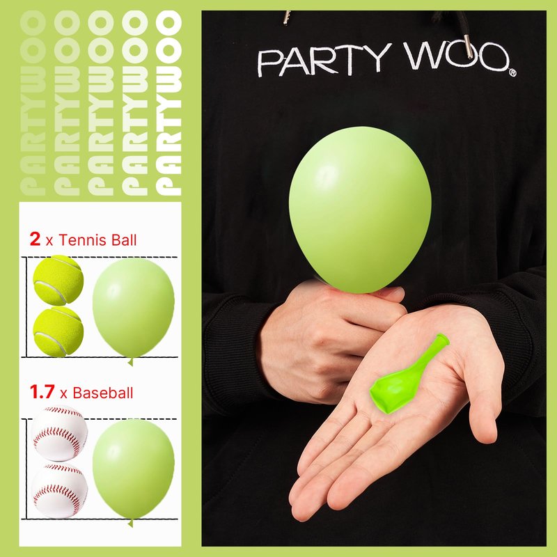 PartyWoo Lime Green Balloons 50 pcs 5 Inch Small Mini Neon Yellowish Light Green Latex Balloons for Graduation Halloween Safari Summer Weddings Baby Showers Birthday Party Decorations Green-Y6
