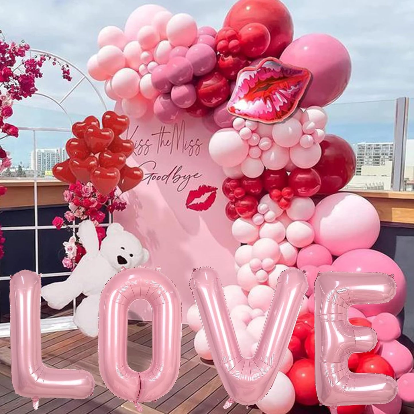 Skiennix 40-Inch Pearl Pink Letter E Balloon - Self-Inflating Foil Alphabet Decoration for Parties