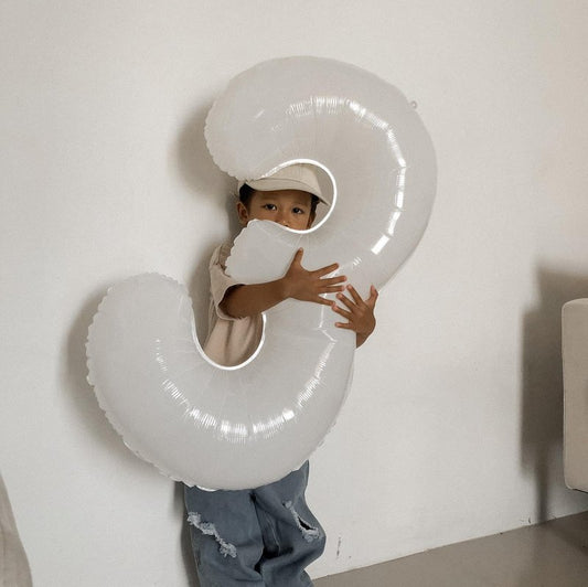 White Number 60 Balloon 40 inch, Translucent 60 Number Balloons, 60th White Birthday Decorations for Women Men, 60 Year Old Party Supplies