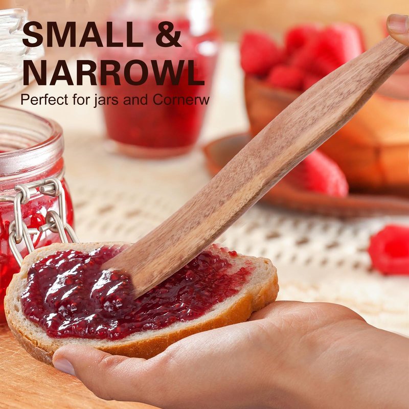 Spurtle for Sourdough Starter, Mixing, dough whisk, Reaching Bottom of Jar, Natural from High Moist Resistance Teak, wooden bread making tools, NonStick Cookware