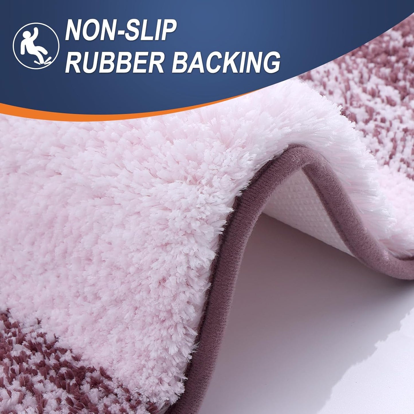 OLANLY Large Bathroom Rugs - Extra Soft Absorbent Microfiber Mat 40x24 | Quick Dry & Machine Washable, Mauve