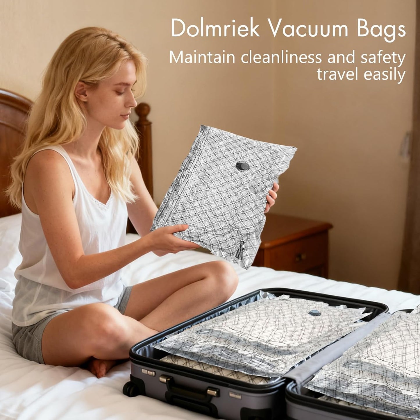 Travel Vacuum Storage Bags - 12 Pack Compression Seal Bags with USB Electric Pump for Luggage
