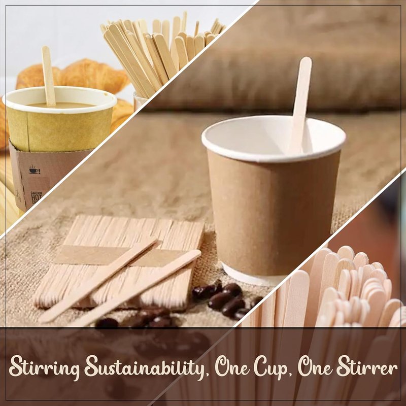 7" Wooden Coffee Stirrer, Wood Stir Sticks with Round Ends - Pack of 1,000ct