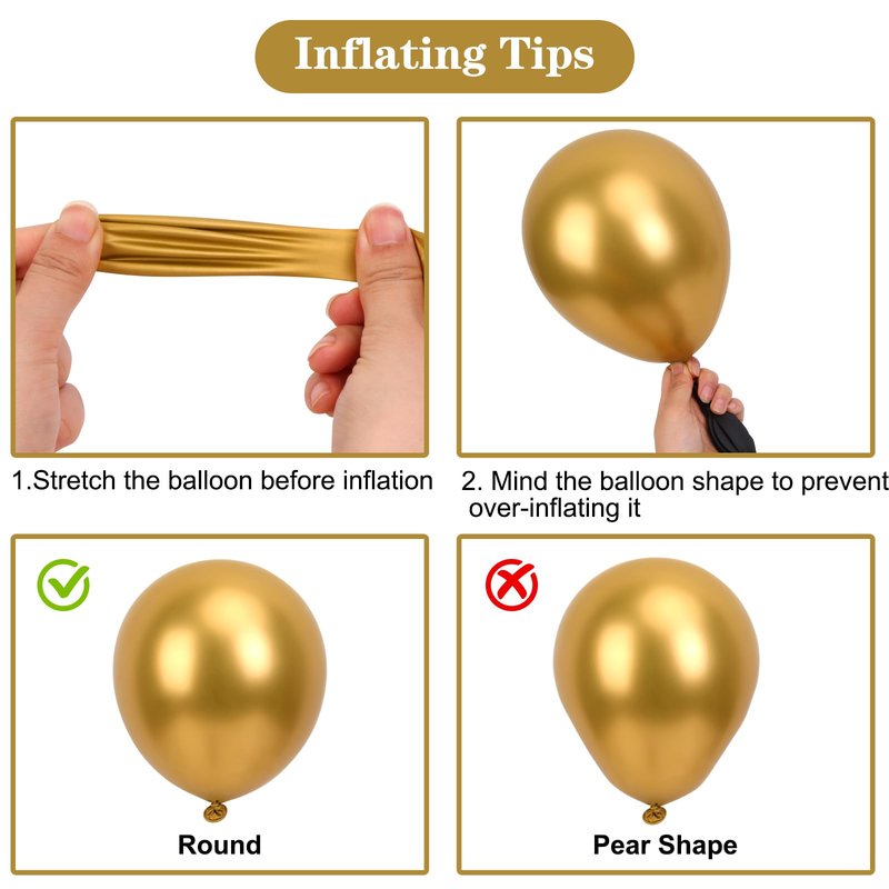 APLANET 150pcs Gold Balloons Different Sizes 18 12 10 5 Inch, Happy New Year Latex Balloons for Gold Themed Birthday Wedding Baby Shower Party, Grad Anniversary Supplies, Arch Kit Decoration