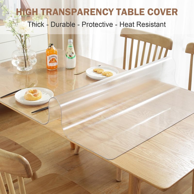 LovePads Frosted Desk Mat 30 x 60 Inch, 1.5mm Thick Frosted Table Protector, Waterproof Plastic Table Cover Protector, PVC Desk Protector Mat, Vinyl Desk Cover for Desktop, Coffee & Dining Table