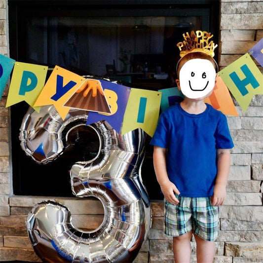 Silver Number Balloons, 40inch Large Number 4 Foil Helium Balloons for Girls Women, Self Inflating Number Balloons 0-9 for Men Boys 4th 14th 40th Birthday Anniversary Party Celebration Decoration